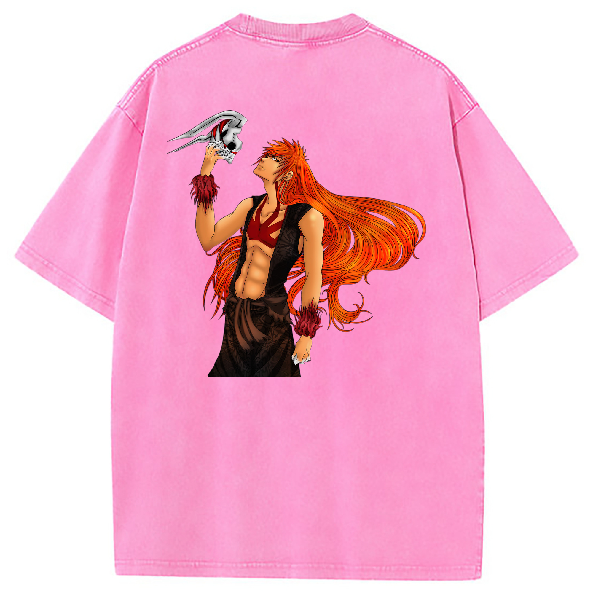 （画像用） ブリーチ 黒崎一護（くろさき いちご）BLEACH Kurosaki Ichigo 綿100% ヴィンテージ風 半袖Tシャツ（背面プリント）